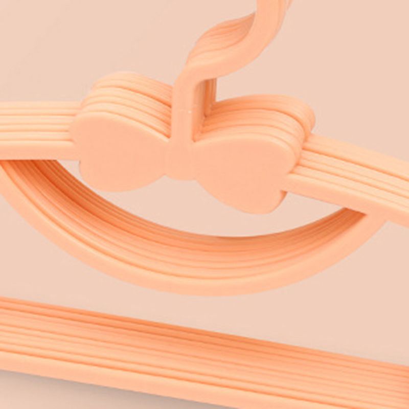 10PCS Kids Storage Hangers Plastic Thicken Bow Knot Coat Drying Hanger for Toddler Baby Orange