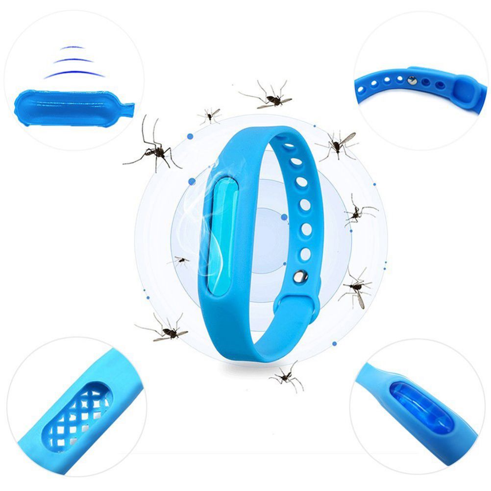 6Pcs Random Silicone Mosquito Repellent Bracelets Waterproof Anti Mosquito Band Bug and Insect Protection Wrist Bands for Adults and Kids