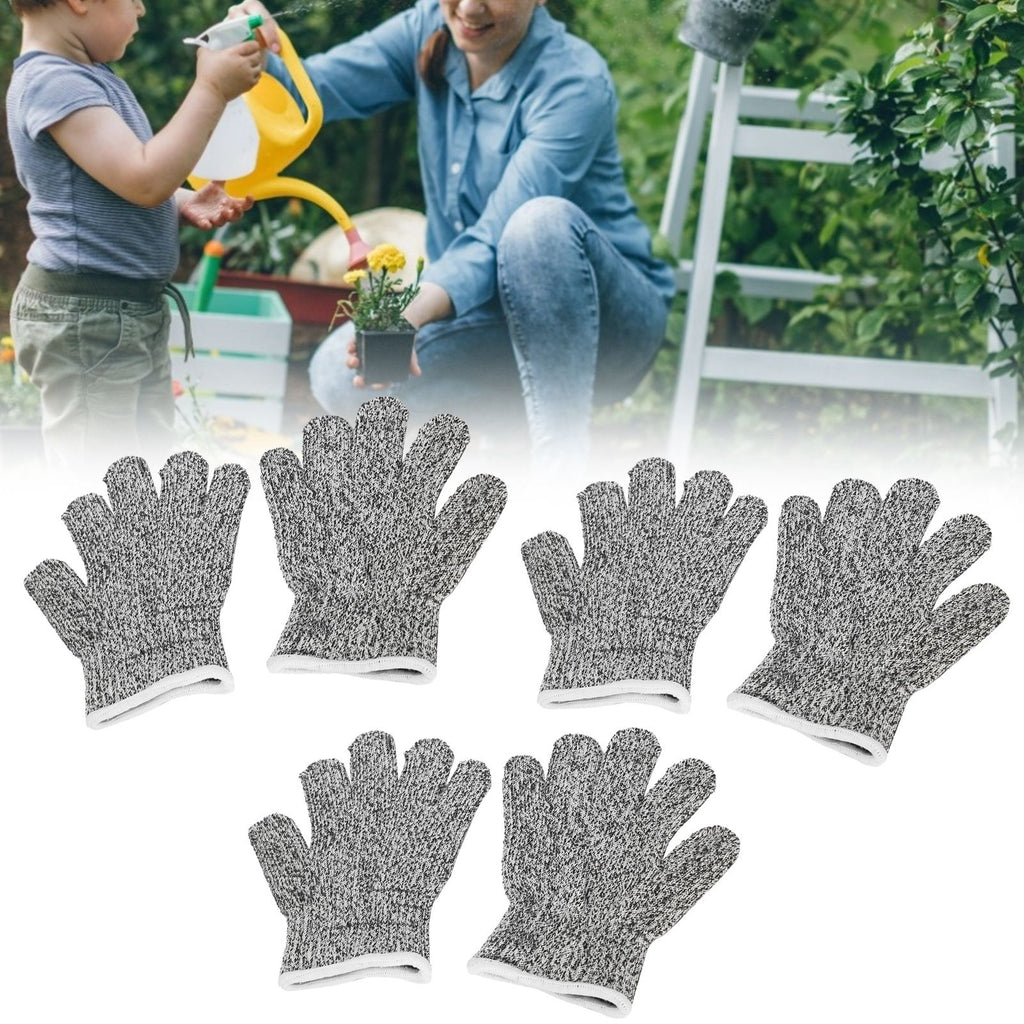 3 Pairs Cut Resistant Gloves Children Gardening Outdoor Activities Cut Proof Work Gloves