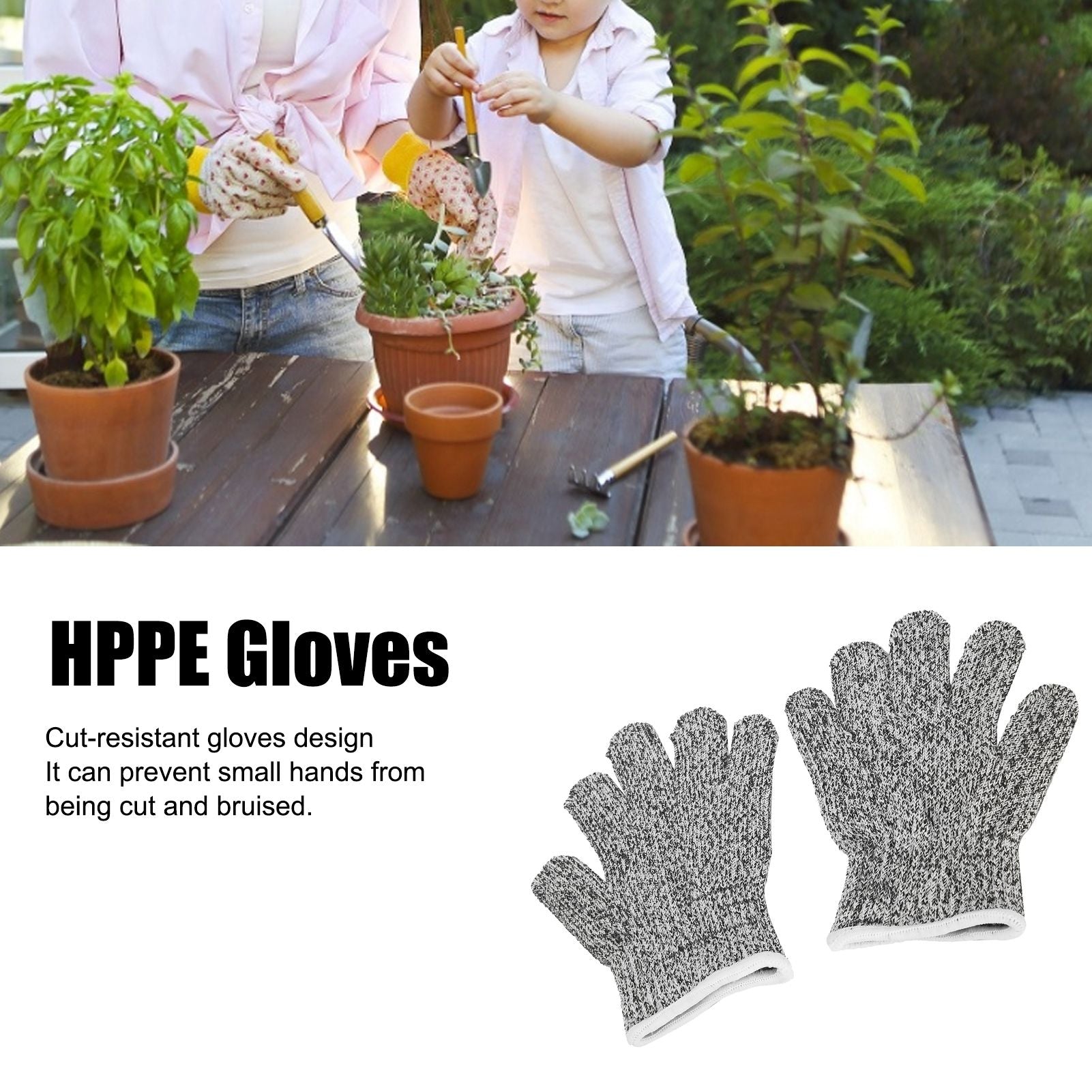 3 Pairs Cut Resistant Gloves Children Gardening Outdoor Activities Cut Proof Work Gloves
