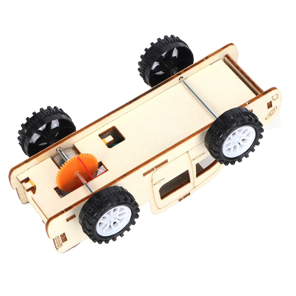 2 Set Wood Voice Controlled Vehicle DIY Toy Car Kit Scientific Experimental Tool for Children
