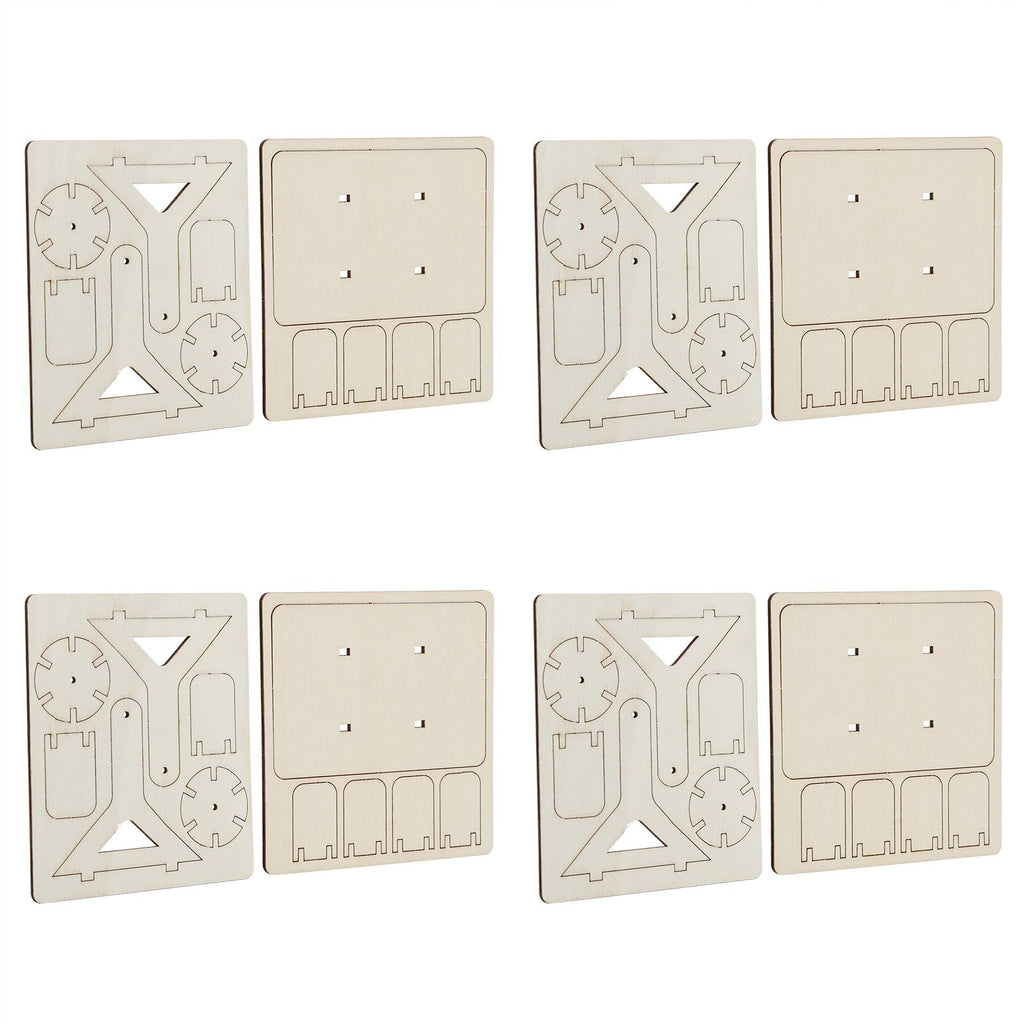 4 Sets Wooden Water Wheel Toys DIY Children Technology DIY Assembly Puzzle Model