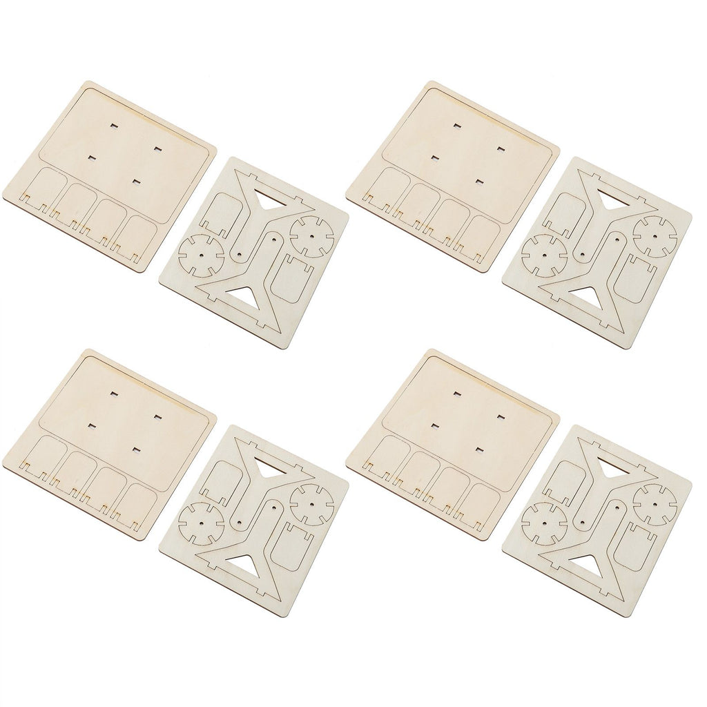 4 Sets Wooden Water Wheel Toys DIY Children Technology DIY Assembly Puzzle Model