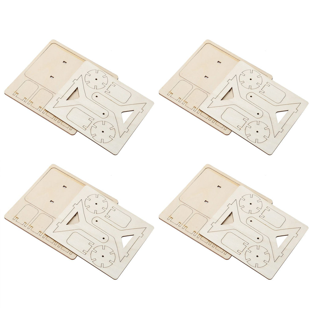4 Sets Wooden Water Wheel Toys DIY Children Technology DIY Assembly Puzzle Model