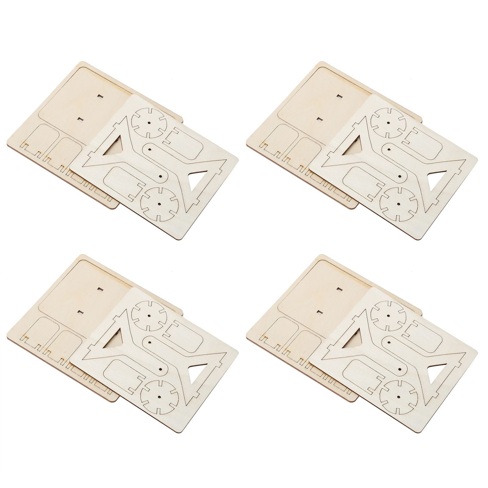 4 Sets Wooden Water Wheel Toys DIY Children Technology DIY Assembly Puzzle Model