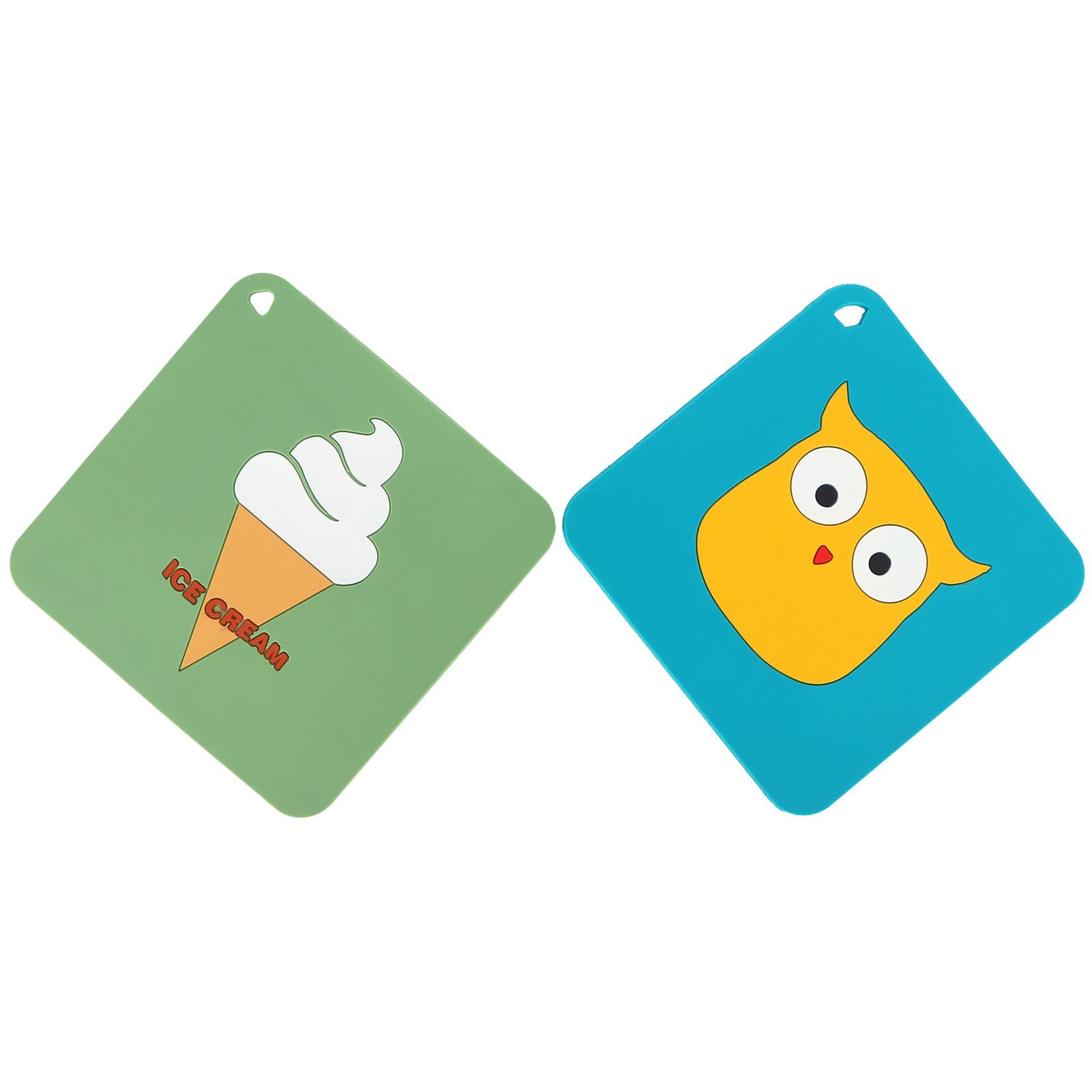 5PCS Silicone Placemat Cute Cartoon Animals Coaster Heat Resistant Table Mats for Home Kitchen