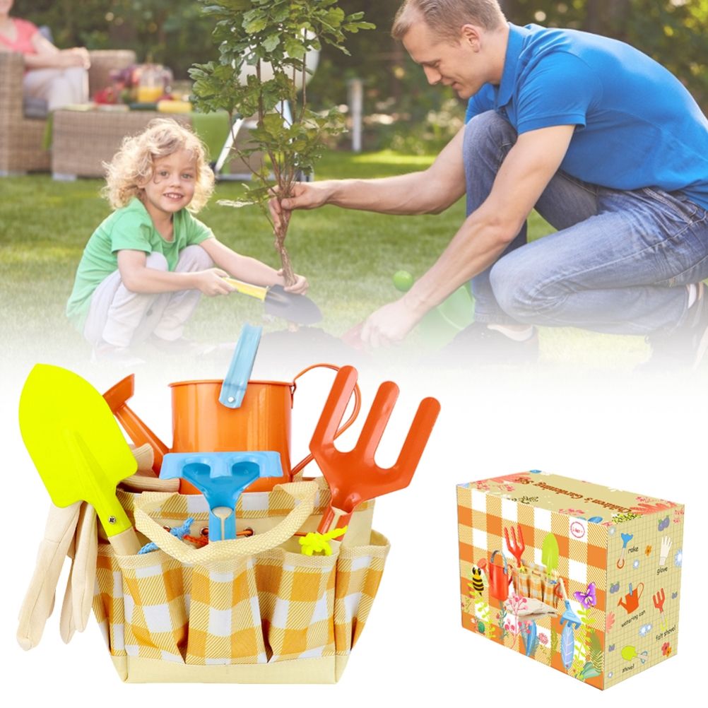 Garden Play Tools Beach Toy with Carrying Bag Children's Garden Tool Set Gift for Kids