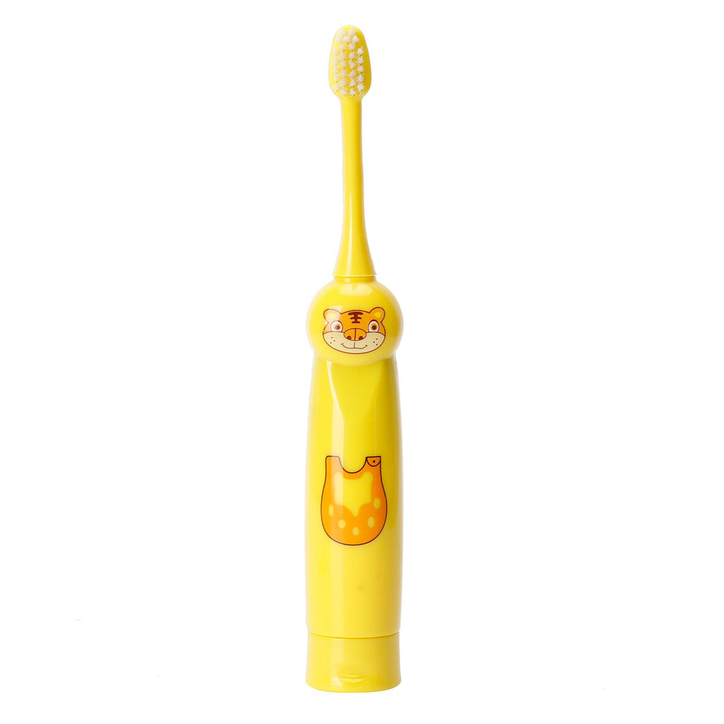 Children Electric Toothbrush Cartoon Pattern Waterproof Teeth Cleaning Brush Gift for KidsYellow