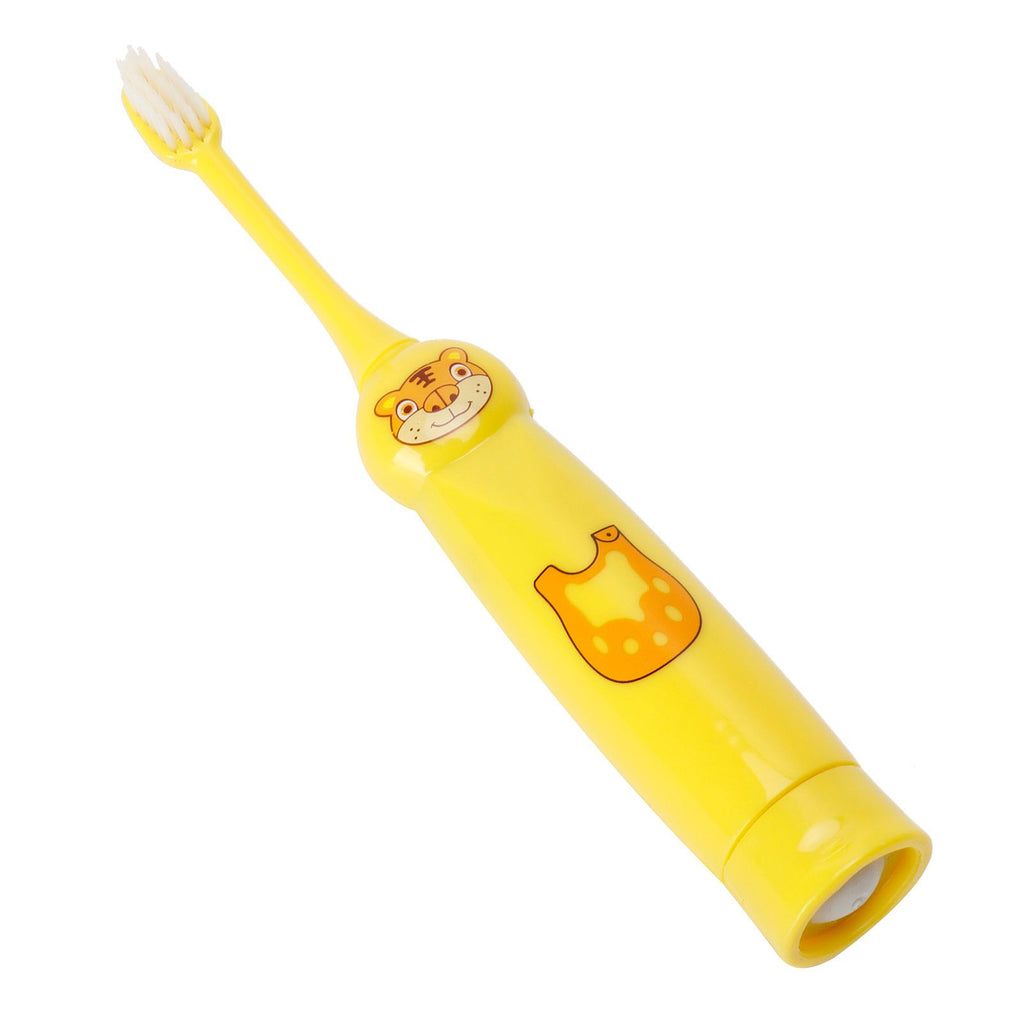 Children Electric Toothbrush Cartoon Pattern Waterproof Teeth Cleaning Brush Gift for KidsYellow