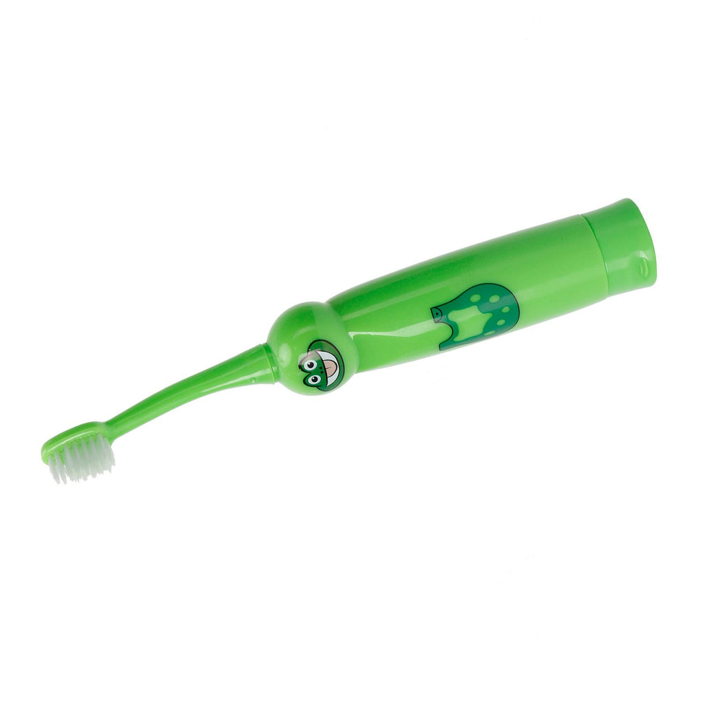 Children Electric Toothbrush Cartoon Pattern Waterproof Teeth Cleaning Brush Gift for KidsGreen