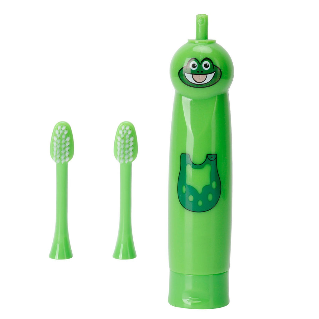 Children Electric Toothbrush Cartoon Pattern Waterproof Teeth Cleaning Brush Gift for KidsGreen