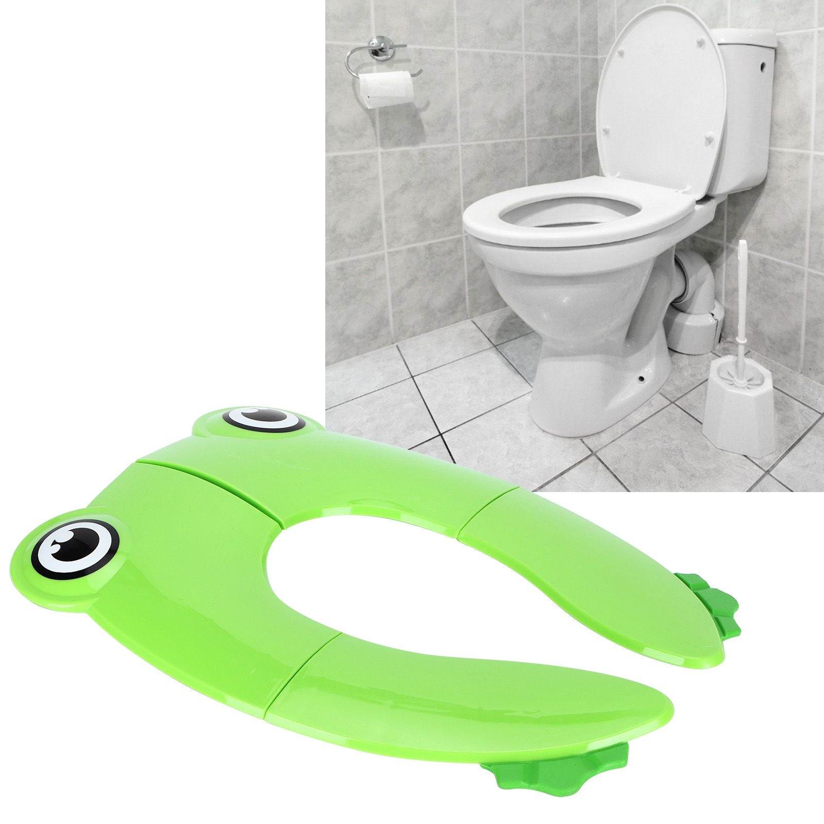 Folding Potty Seat Pad Portable Baby Toddler Toilet Training Seat Non Slip Pad for Travel(Green )