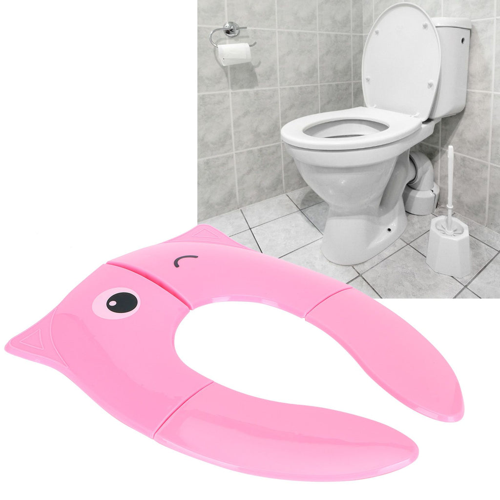 Folding Potty Seat Pad Portable Baby Toddler Toilet Training Seat Non Slip Pad for Travel(Pink )