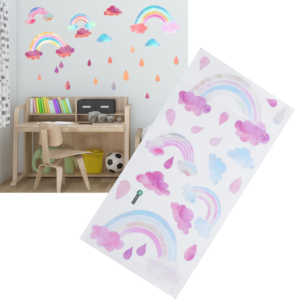 Self Adhesive Wall Sticker Cute Clouds Raindrop Pattern Decal Children's Room Bedroom Decor