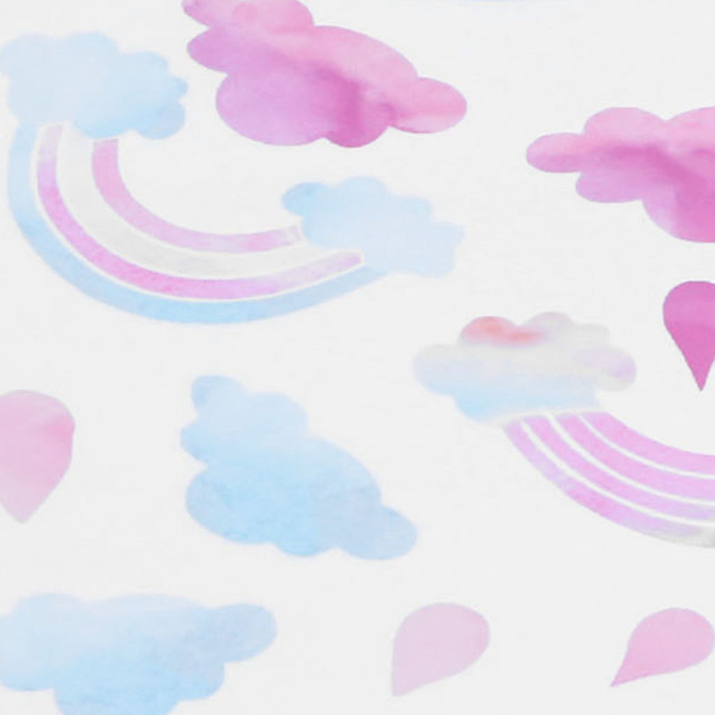 Self Adhesive Wall Sticker Cute Clouds Raindrop Pattern Decal Children's Room Bedroom Decor