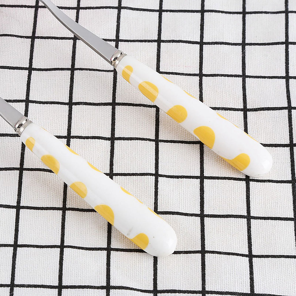 2 PCS Stainless Steel Knife Fork Spoon Kitchen Flatware Tableware with Box Children Set Yellow