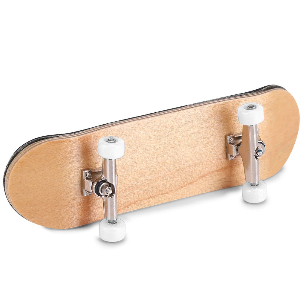 1Pc Maple Wooden Alloy Fingerboard Finger Skateboards With Box Reduce Pressure Gifts White