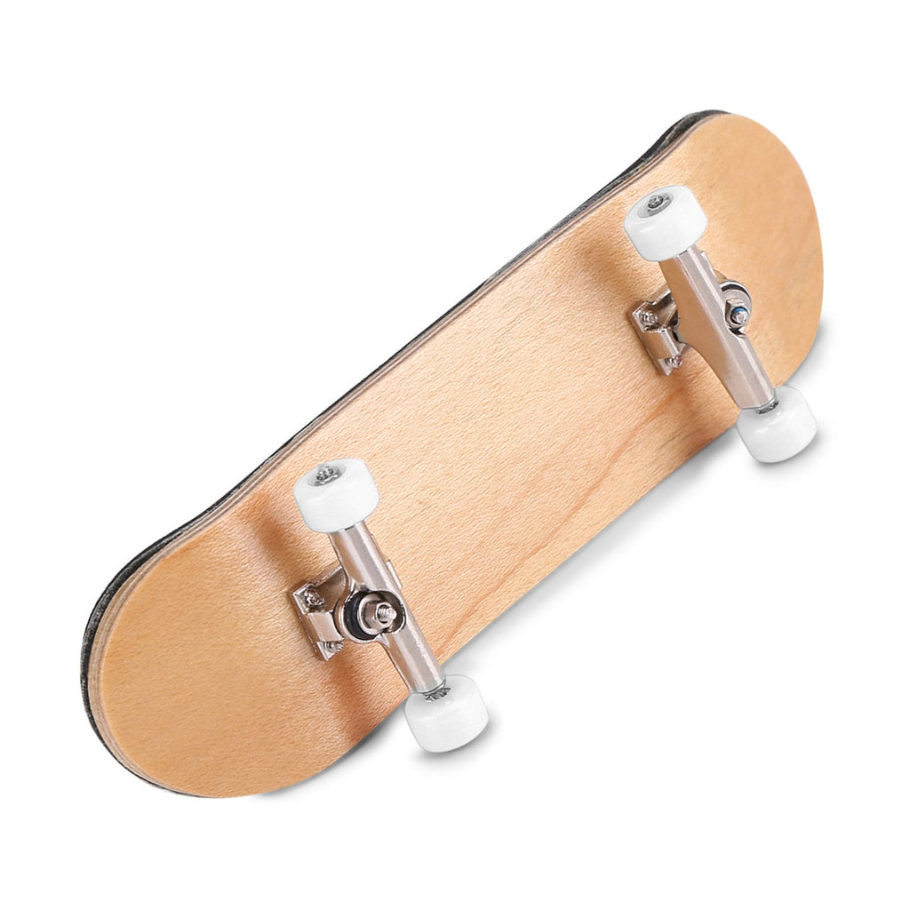 1Pc Maple Wooden Alloy Fingerboard Finger Skateboards With Box Reduce Pressure Gifts White