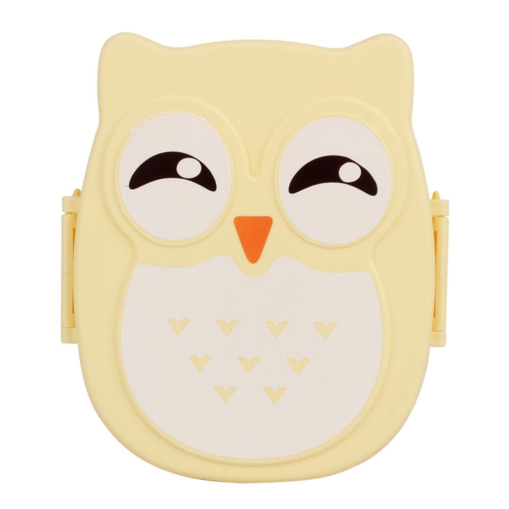 Plastic Portable Cartoon Owl Lunch Box Food Safe Microwave Storage Container