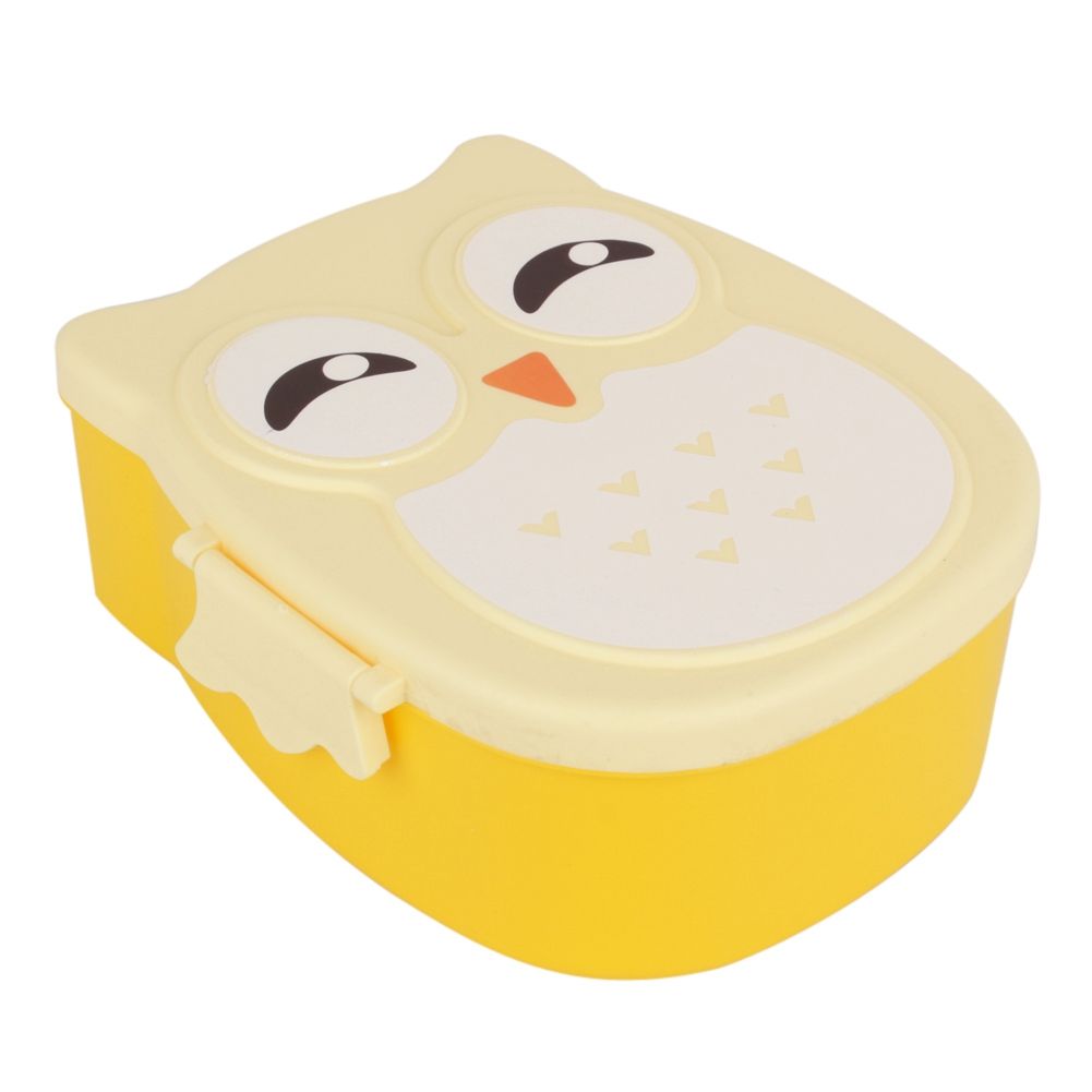 Plastic Portable Cartoon Owl Lunch Box Food Safe Microwave Storage Container