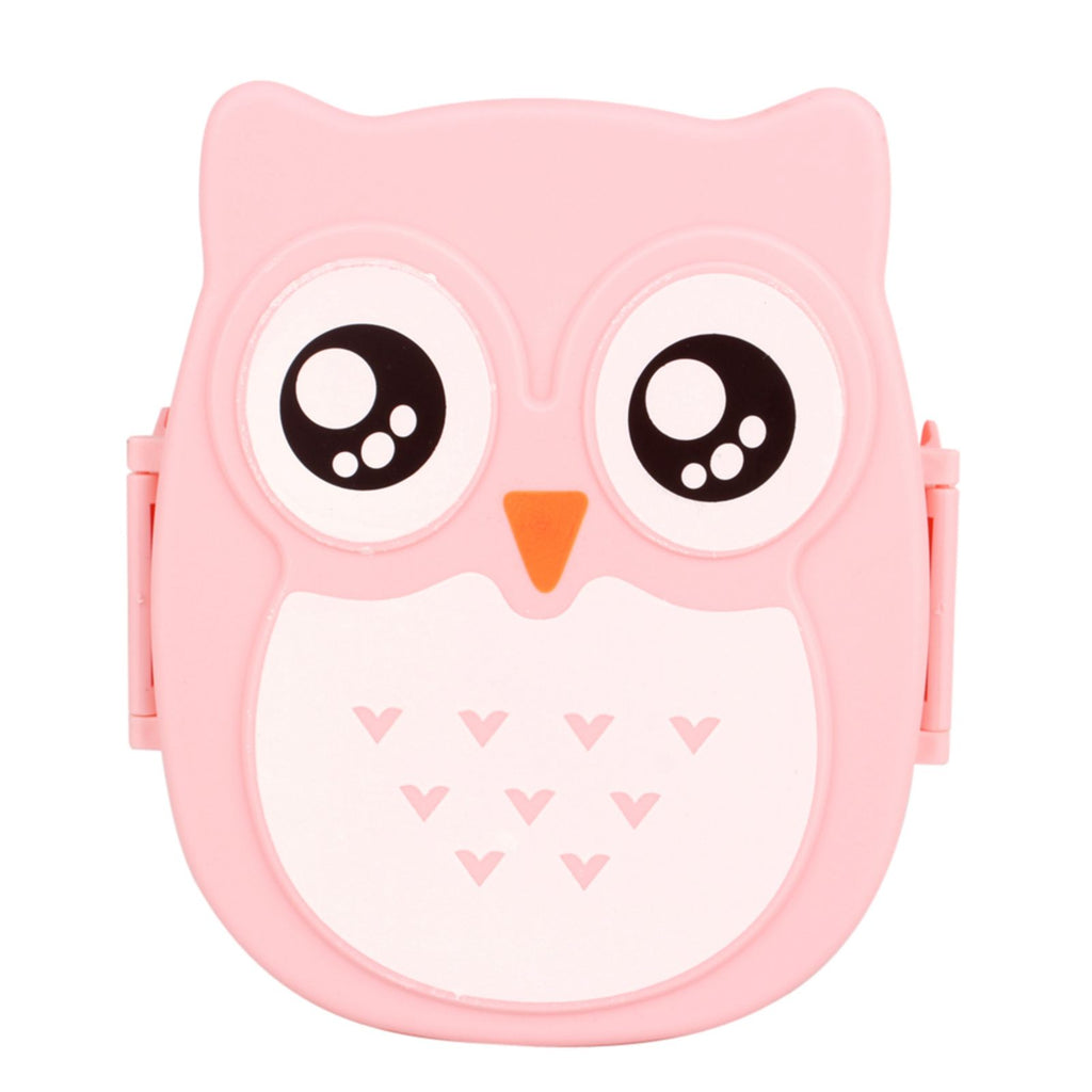Plastic Portable Cartoon Owl Lunch Box Food Safe Microwave Storage Container