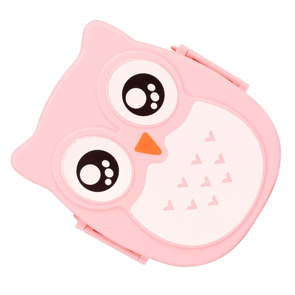 Plastic Portable Cartoon Owl Lunch Box Food Safe Microwave Storage Container