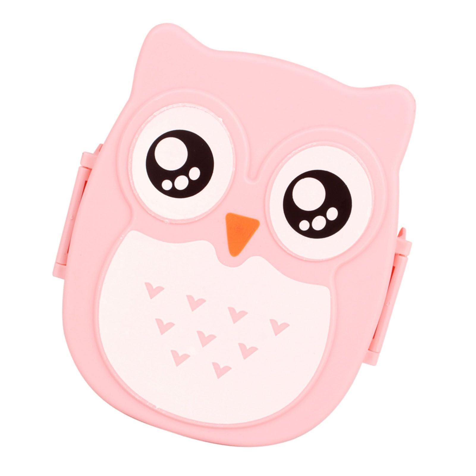 Plastic Portable Cartoon Owl Lunch Box Food Safe Microwave Storage Container