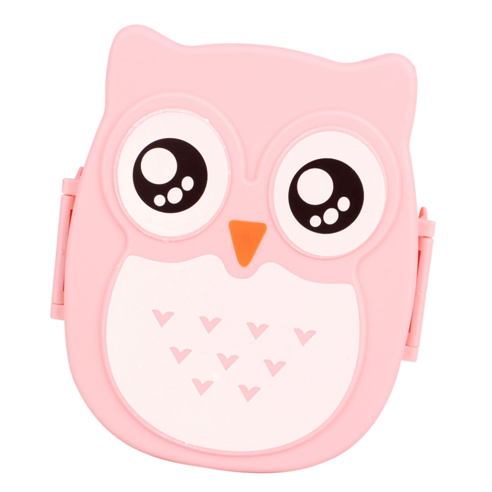 Plastic Portable Cartoon Owl Lunch Box Food Safe Microwave Storage Container