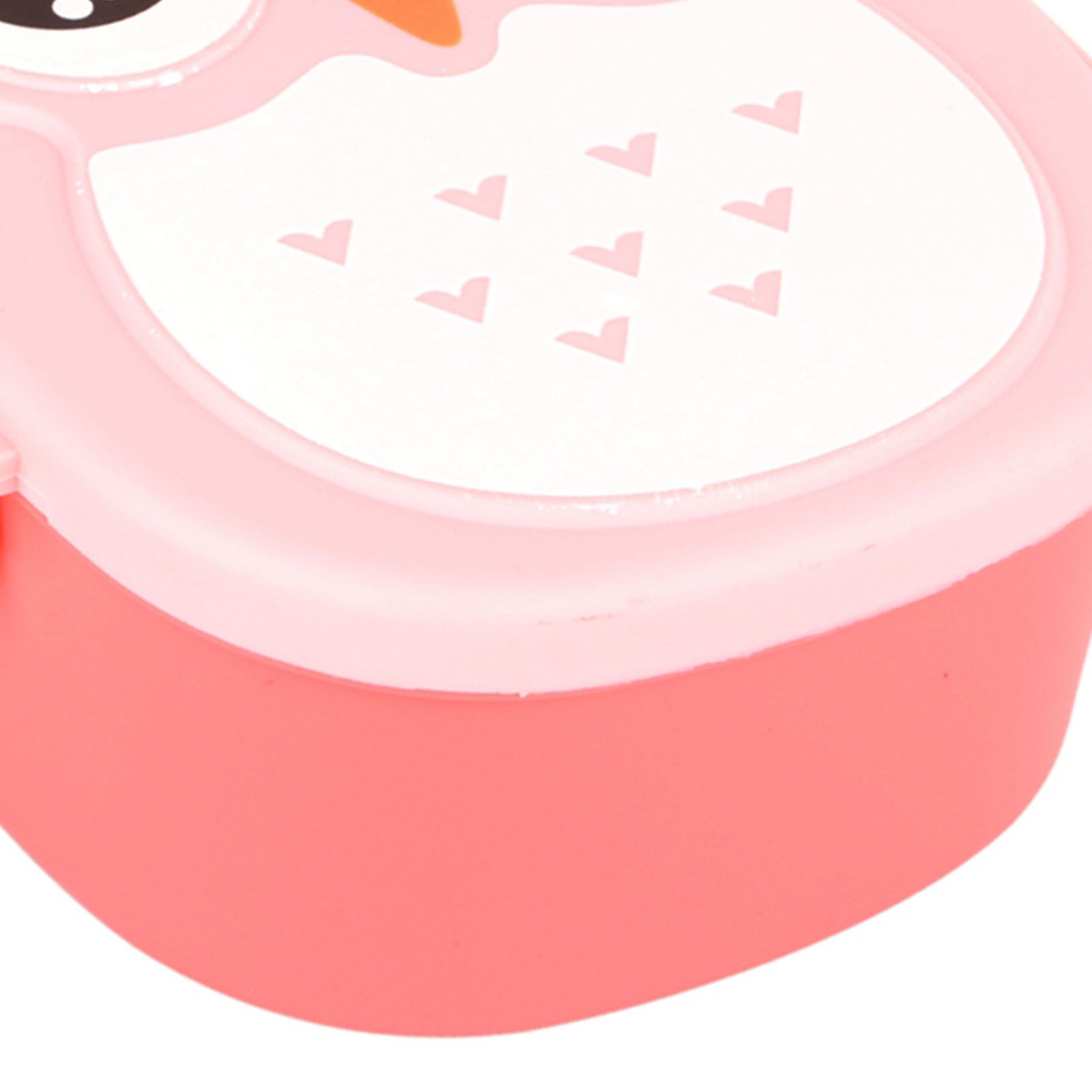 Plastic Portable Cartoon Owl Lunch Box Food Safe Microwave Storage Container