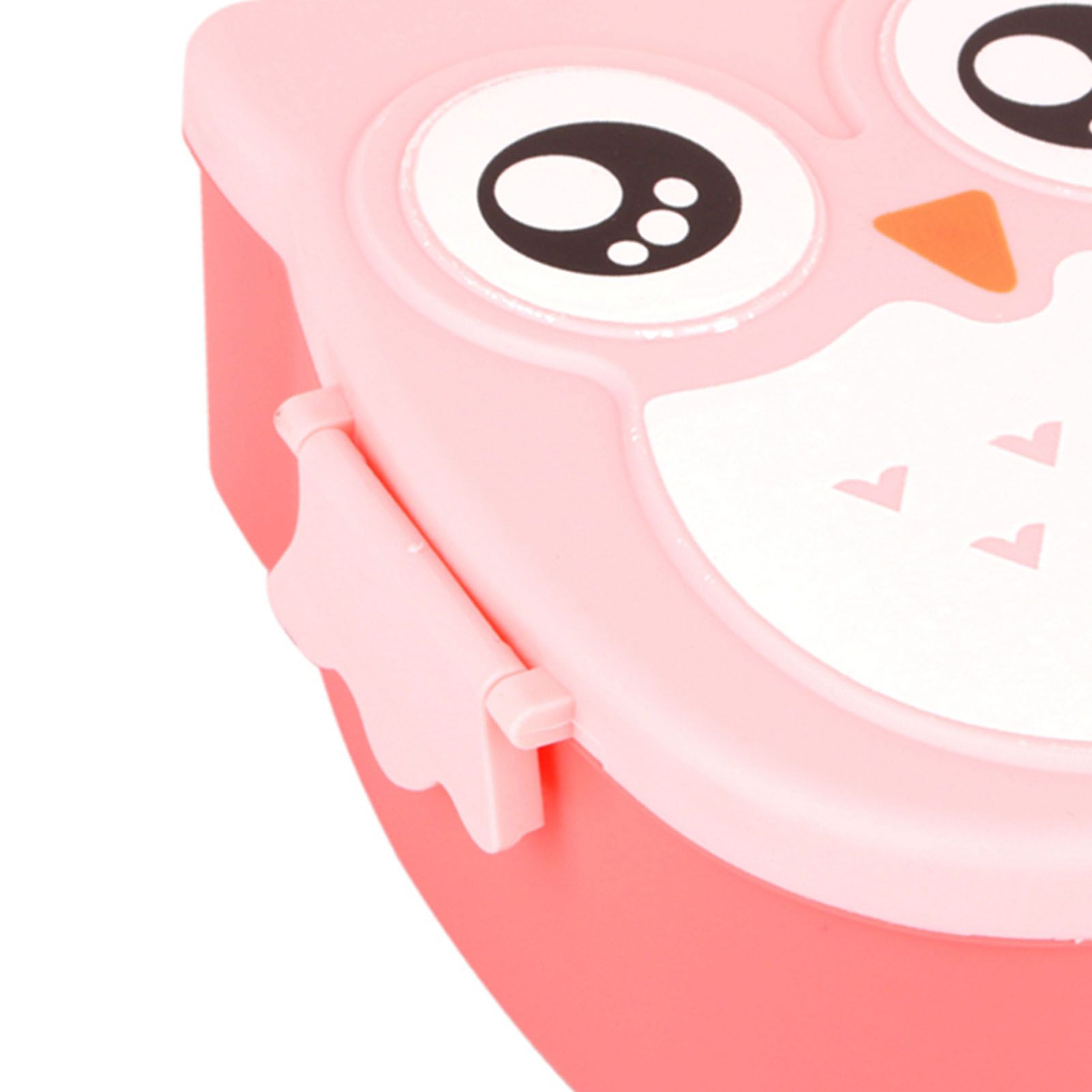 Plastic Portable Cartoon Owl Lunch Box Food Safe Microwave Storage Container