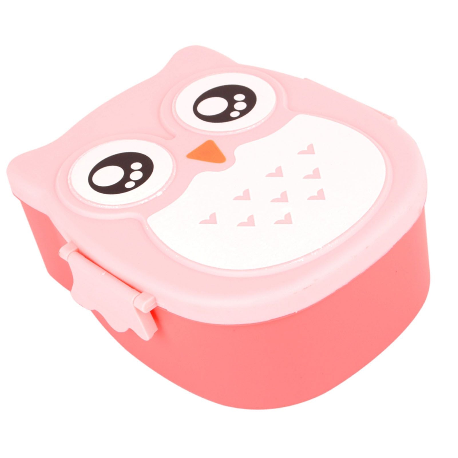 Plastic Portable Cartoon Owl Lunch Box Food Safe Microwave Storage Container