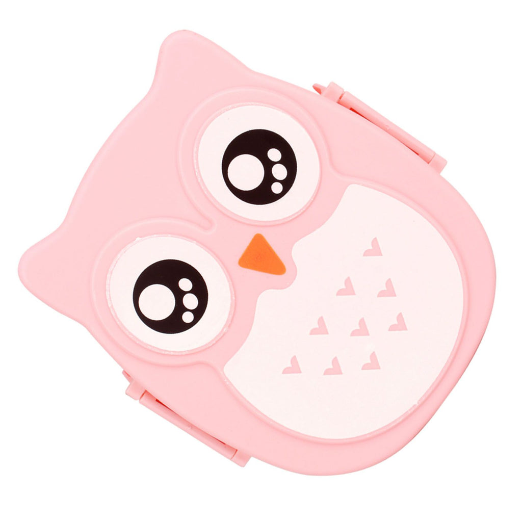 Plastic Portable Cartoon Owl Lunch Box Food Safe Microwave Storage Container