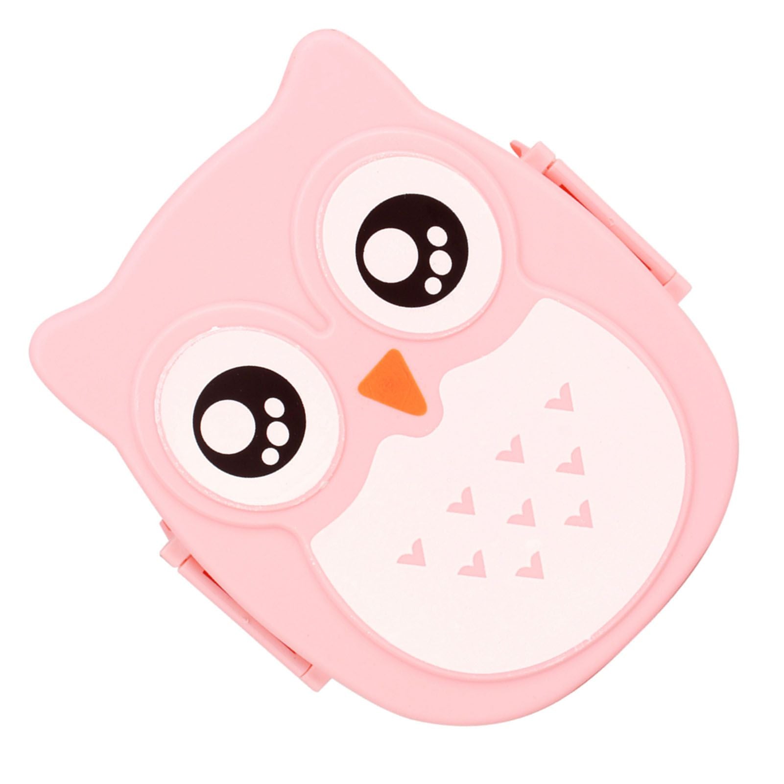 Plastic Portable Cartoon Owl Lunch Box Food Safe Microwave Storage Container