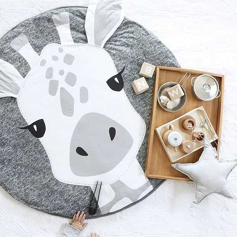 Play Mat Cute Cartoon Animals Cotton Crawling Mat for Baby Children