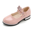 Girls Leather Shoes Bow Zipper Anti Slip Pink LD-009 27 yards within the length of 17cm