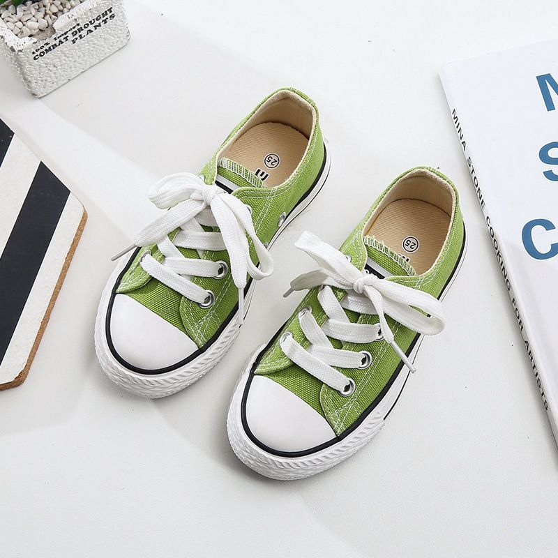 OPOEE Kids Canvas Shoes Low Top Lace Up Red 38