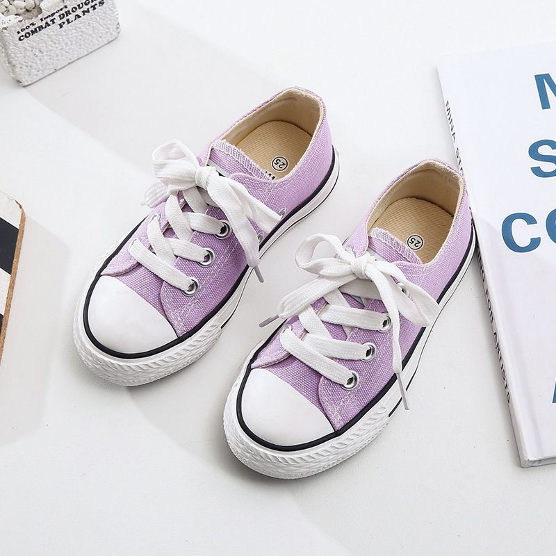 OPOEE Kids Canvas Shoes Low Top Lace Up Purple 20
