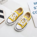 OPOEE Kids Canvas Shoes Low Top Lace Up Yellow 25