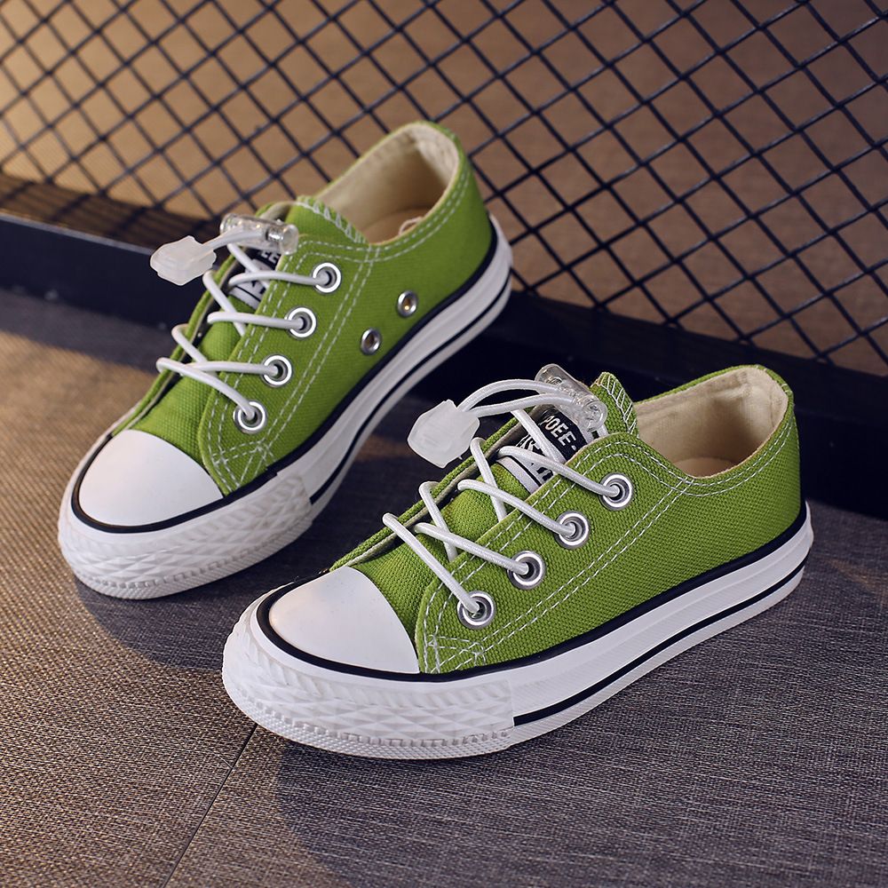 OPOEE Kids Canvas Shoes Low Top Lace Up Light Blue 34