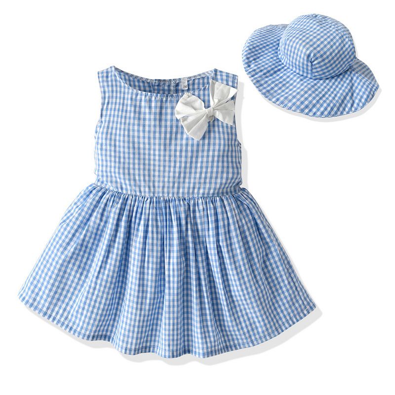 Tem Doger Boy Plaid Shirt Shorts Set Light Blue 120cm
