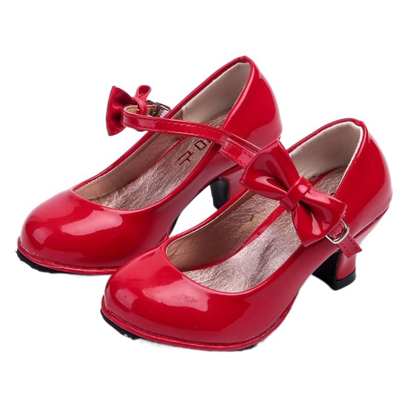 Girls Princess Shoes Bella Newman Red PU Ballet FKH-2 Red 31 yards