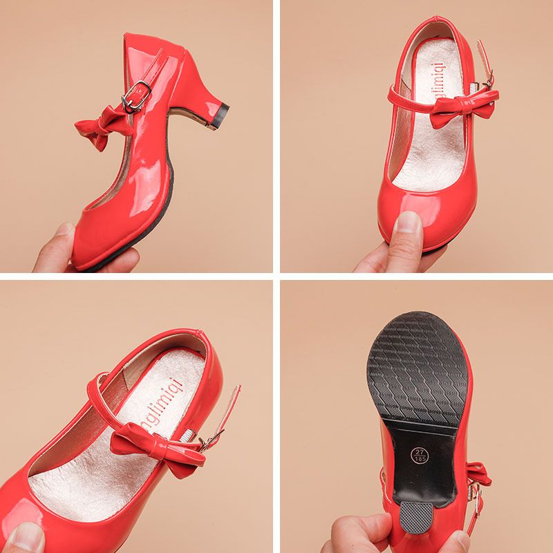 Girls Princess Shoes Bella Newman Red PU Ballet FKH-2 Red 31 yards