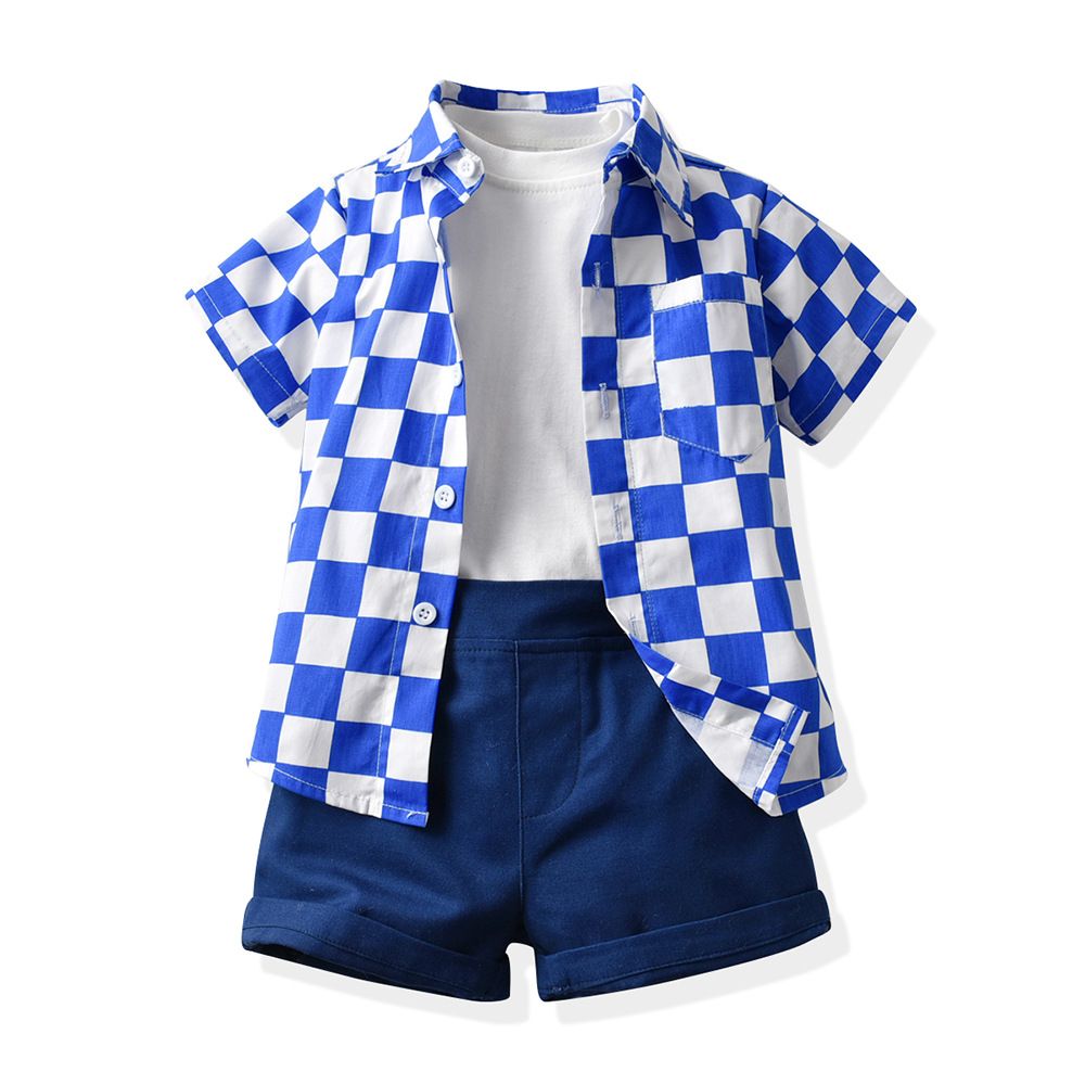 Top and Top Boys Plaid 3 Piece Set Cotton Green 70CM