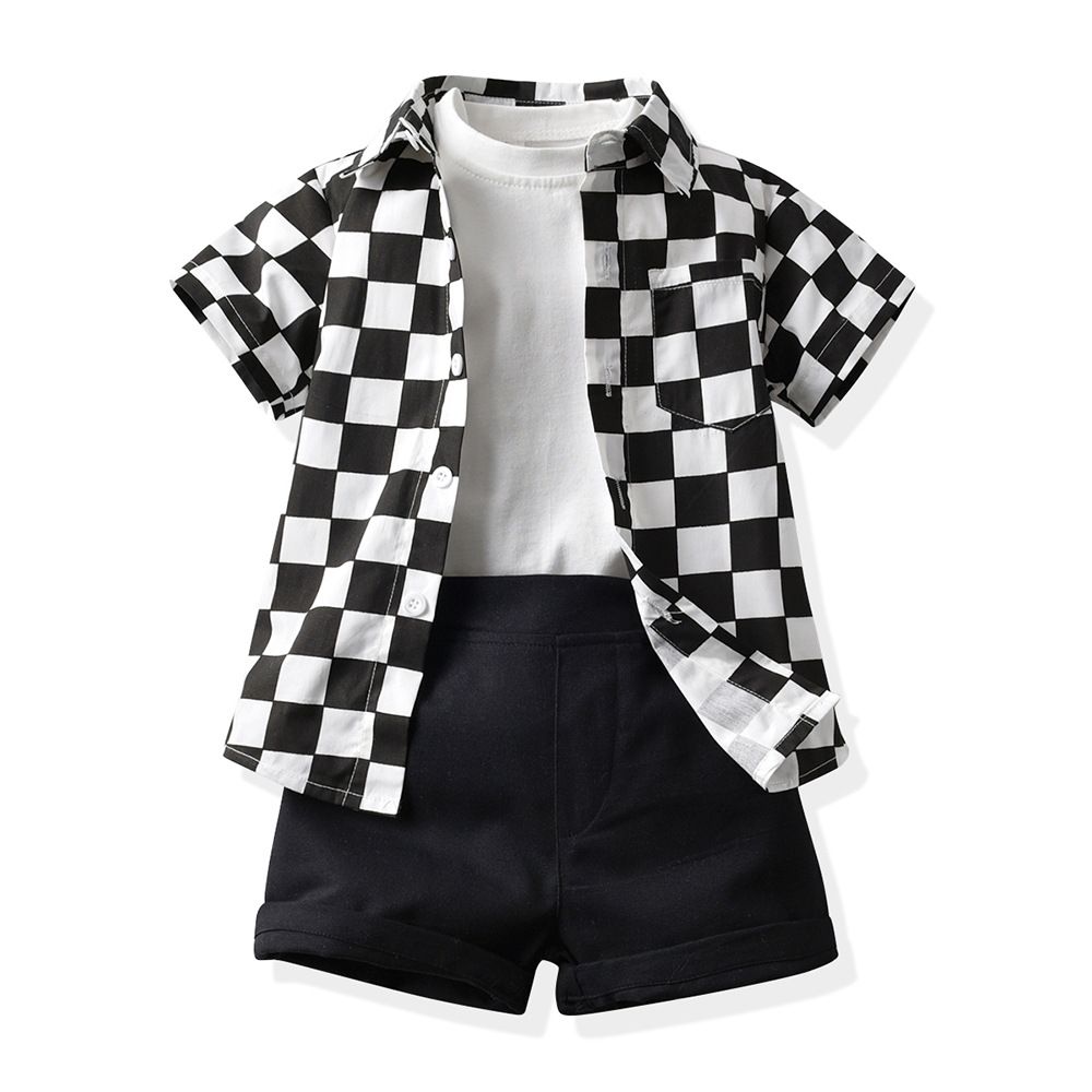 Top and Top Boys Plaid 3 Piece Set Cotton Green 70CM