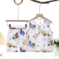 Tong Xinyuan Kids Cotton Silk Vest Set Shorts (White background color) truck cotton silk vest suit 100cm