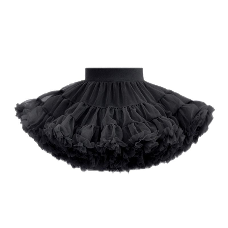 tutuoclock Girls Sweet Princess Nylon Mesh Cake Skirt Black 120cm
