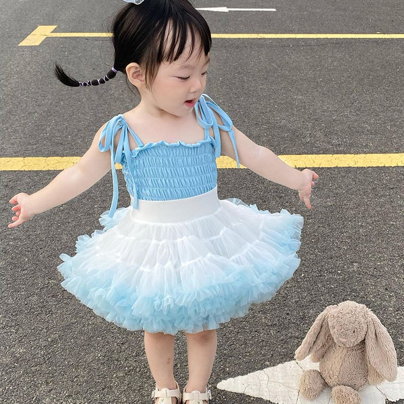tutuoclock Girls Sweet Princess Nylon Mesh Cake Skirt Black 90cm