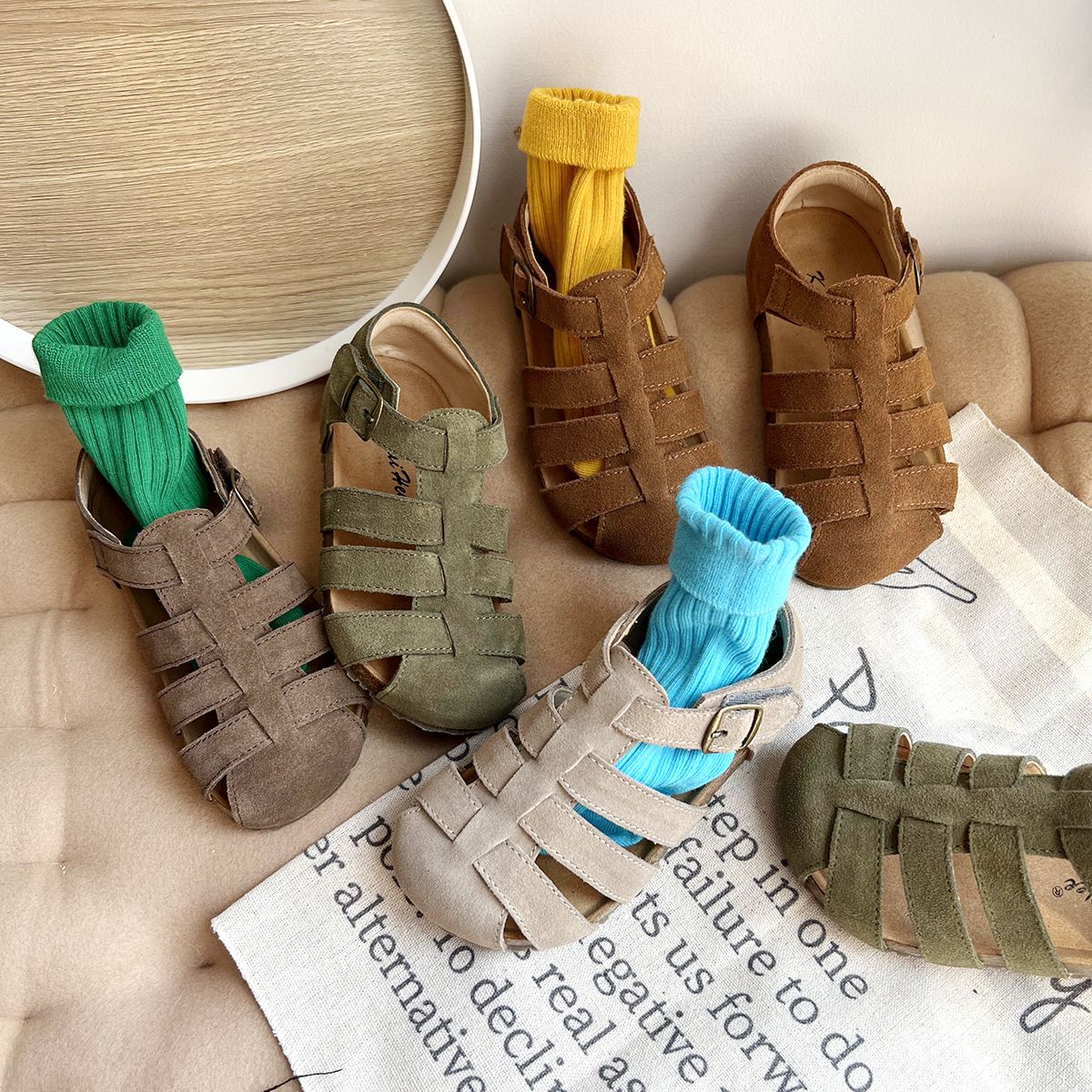 Kwai Kids Leather Shoes Boys Girls Coffee 26