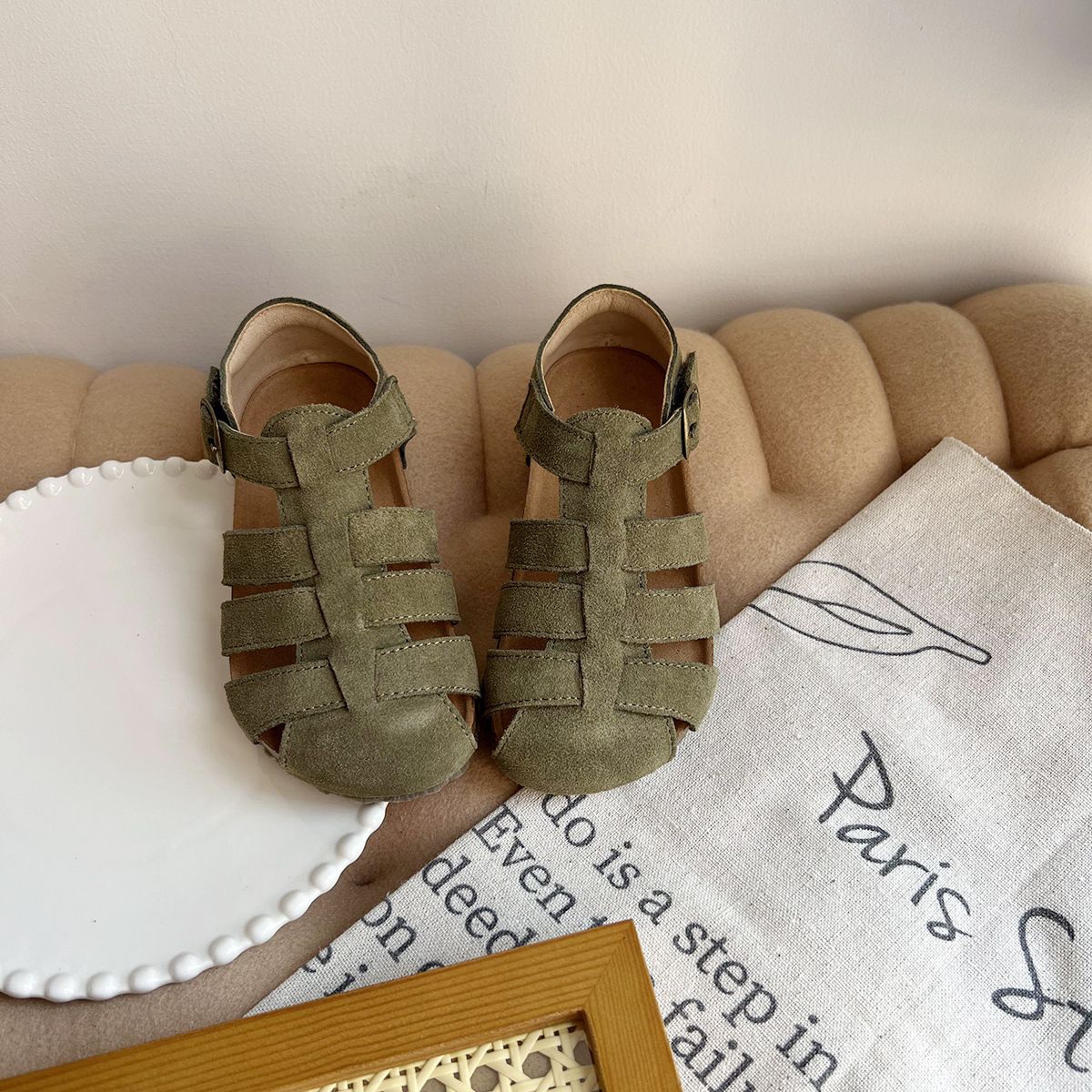 Kwai Kids Leather Shoes Boys Girls Green 21