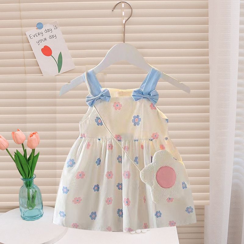 Girls Cotton Princess Dress Floral Summer BDKL Lotus Orange 80cm-M